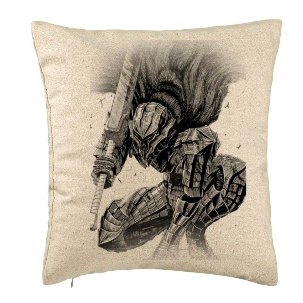 Perna Decorativa cu Berserk, 40x40 cm, Bej, Husa Detasabila, Burduf 5 Perna Decorativa cu Berserk