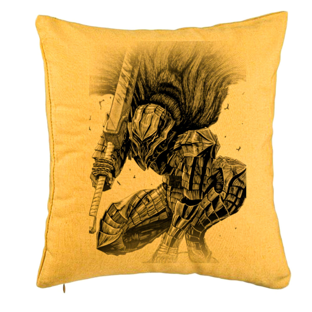 Perna Decorativa cu Berserk, 40x40 cm, Galben, Husa Detasabila, Burduf 5 Perna Decorativa cu Berserk