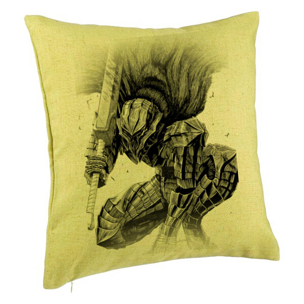 Perna Decorativa cu Berserk, 40x40 cm, Verde, Husa Detasabila, Burduf 5 Perna Decorativa cu Berserk