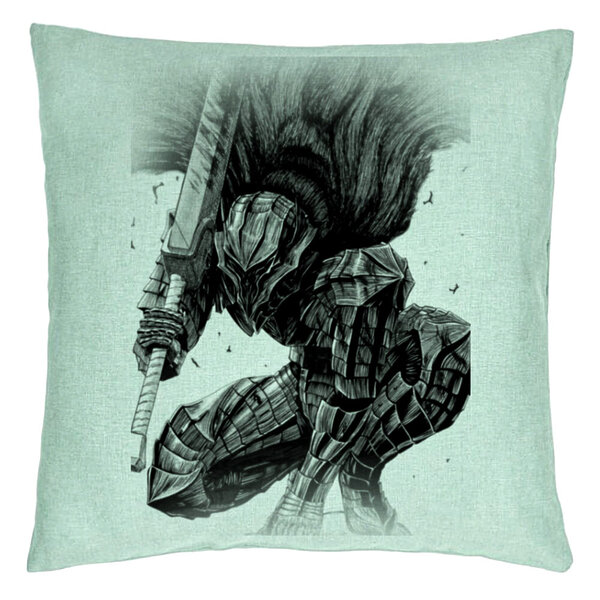 Perna Decorativa cu Berserk, 40x40 cm, Verde Menta, Husa Detasabila, Burduf 5 Perna Decorativa cu Berserk