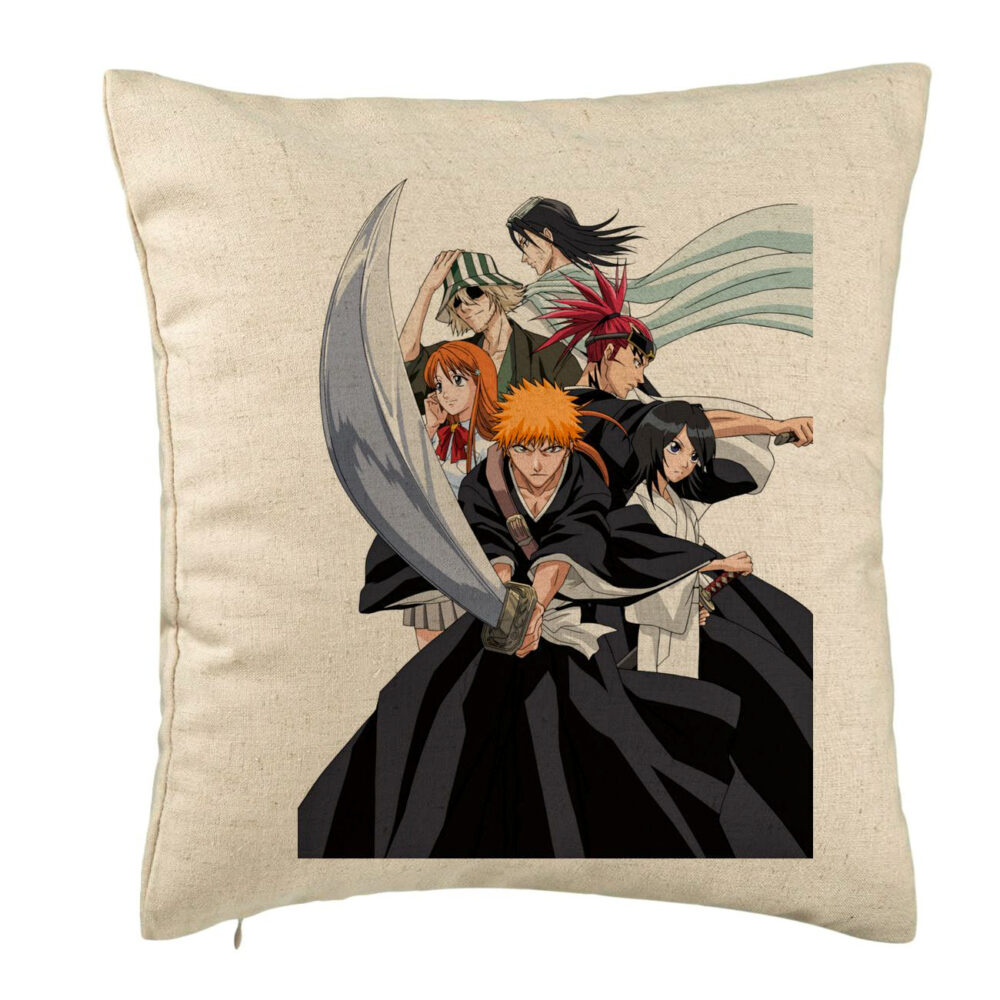 Perna Decorativa cu Bleach Characters, 40x40 cm, Bej, Husa Detasabila, Burduf 5 Perna Decorativa cu Bleach Characters