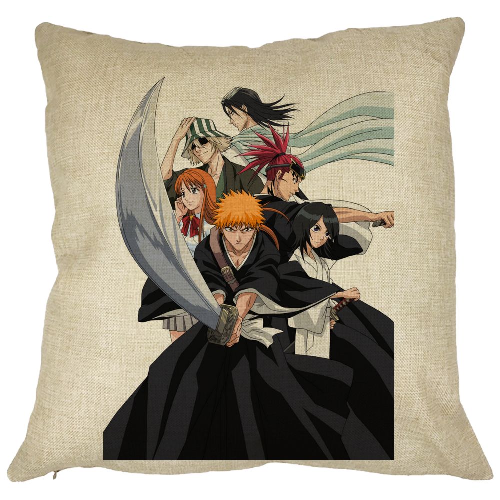 Perna Decorativa cu Bleach Characters, 40x40 cm, Husa Detasabila, Burduf 11 Perna Decorativa cu Bleach Characters