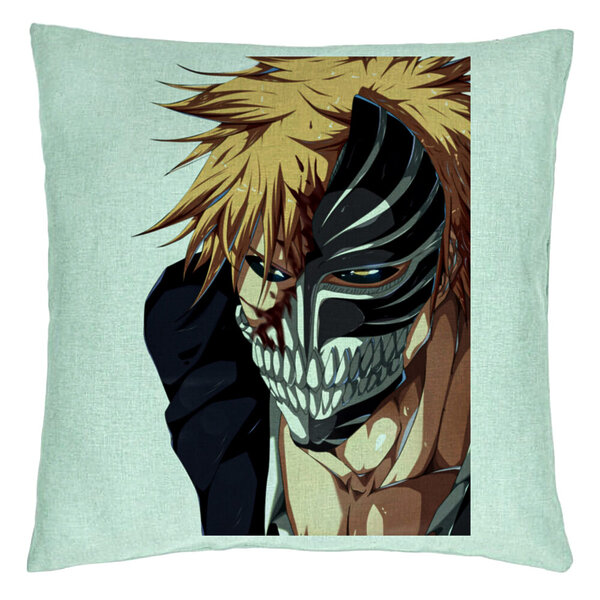 Perna Decorativa cu Bleach Hollow Ichigo, 40x40 cm, Verde Menta, Husa Detasabila, Burduf 5 Perna Decorativa cu Bleach Hollow Ichigo