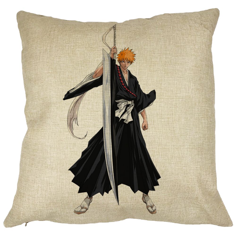 Perna Decorativa cu Bleach - Ichigo, 40x40 cm, Husa Detasabila, Burduf 11 Perna Decorativa cu Bleach - Ichigo
