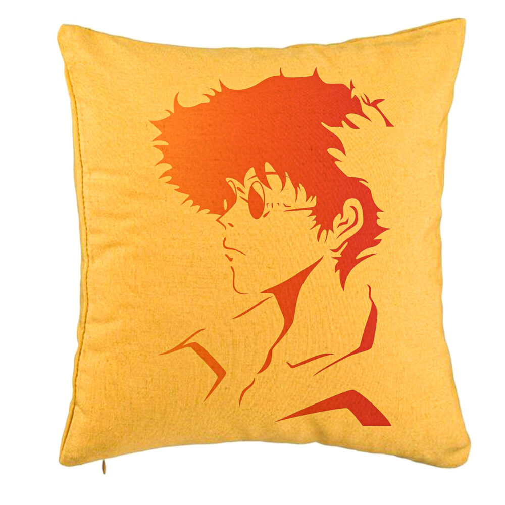 Perna Decorativa cu Cowboy Bebop 2, 40x40 cm, Galben, Husa Detasabila, Burduf 5 Perna Decorativa cu Cowboy Bebop 2