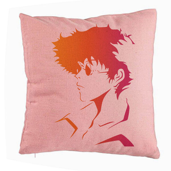 Perna Decorativa cu Cowboy Bebop 2, 40x40 cm, Roz, Husa Detasabila, Burduf 5 Perna Decorativa cu Cowboy Bebop 2