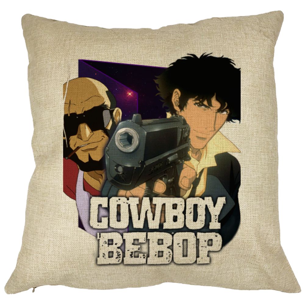 Perna Decorativa cu Cowboy Bebop 3, 40x40 cm, Husa Detasabila, Burduf 11 Perna Decorativa cu Cowboy Bebop 3