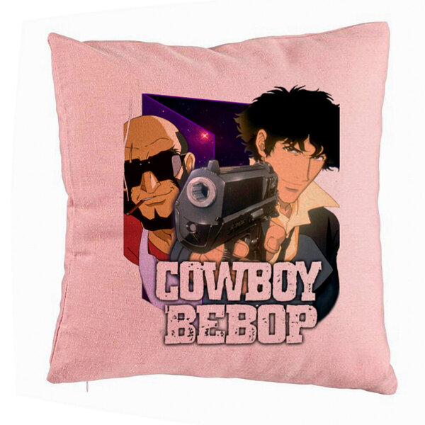 Perna Decorativa cu Cowboy Bebop 3, 40x40 cm, Roz, Husa Detasabila, Burduf 5 Perna Decorativa cu Cowboy Bebop 3