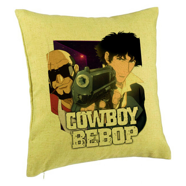Perna Decorativa cu Cowboy Bebop 3, 40x40 cm, Verde, Husa Detasabila, Burduf 5 Perna Decorativa cu Cowboy Bebop 3