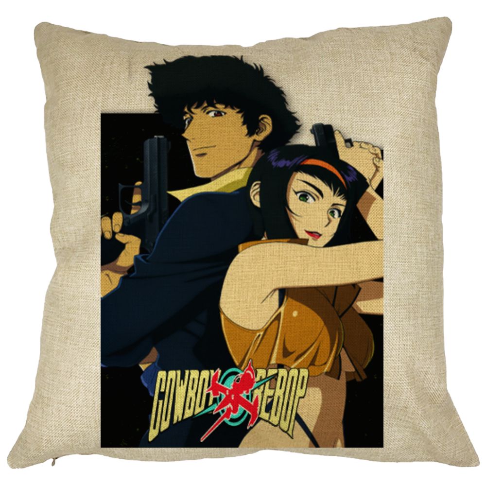 Perna Decorativa cu Cowboy Bebop, 40x40 cm, Husa Detasabila, Burduf 11 Perna Decorativa cu Cowboy Bebop