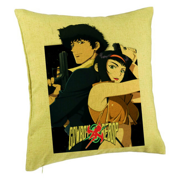 Perna Decorativa cu Cowboy Bebop, 40x40 cm, Verde, Husa Detasabila, Burduf 5 Perna Decorativa cu Cowboy Bebop