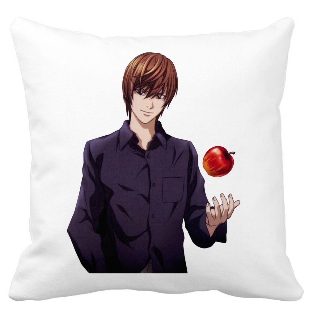 Perna Decorativa cu Death Note SV, 40x40 cm, Alba, Mata, Husa Detasabila, Burduf 3 Perna Decorativa cu Death Note SV