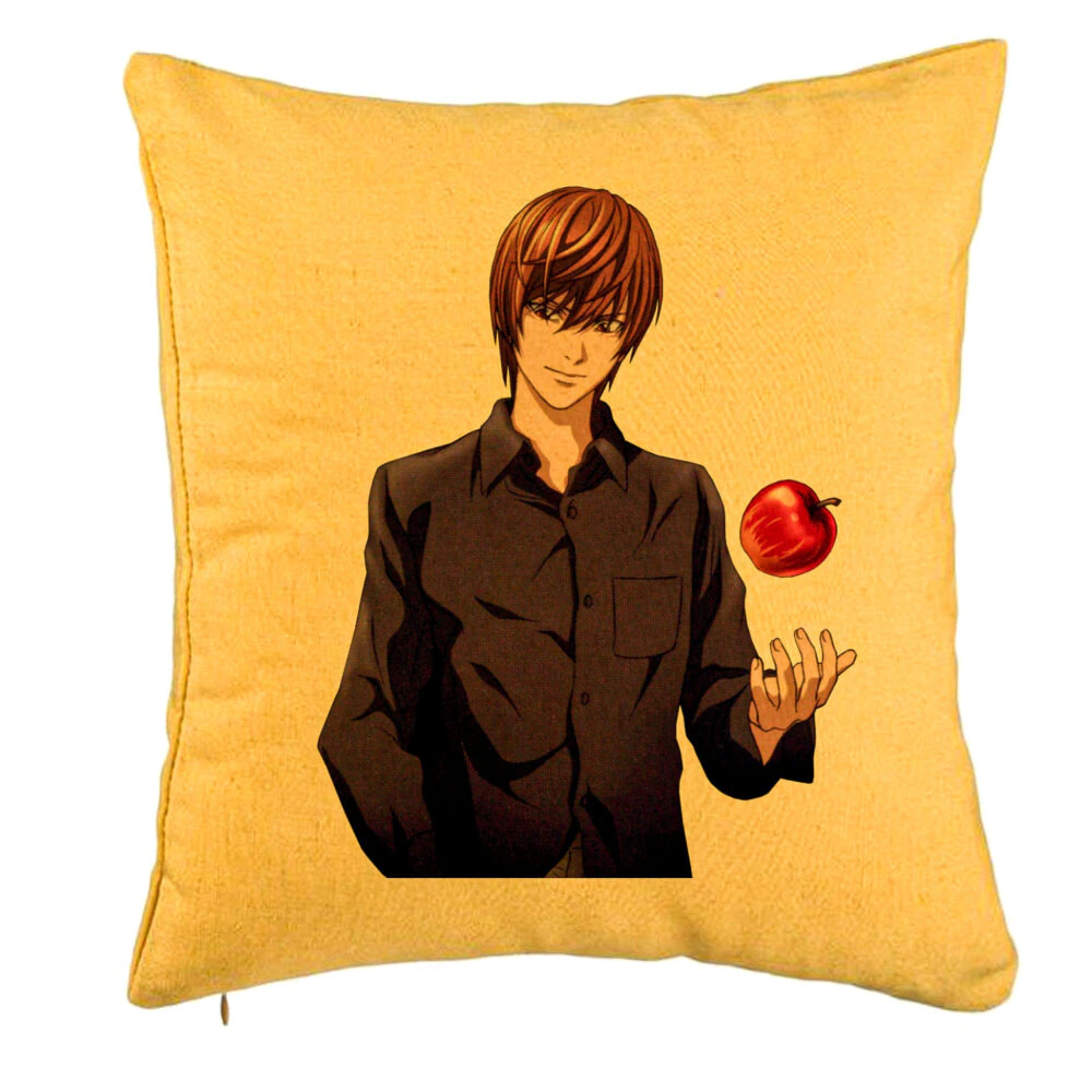 Perna Decorativa cu Death Note SV, 40x40 cm, Galben, Husa Detasabila, Burduf 5 Perna Decorativa cu Death Note SV