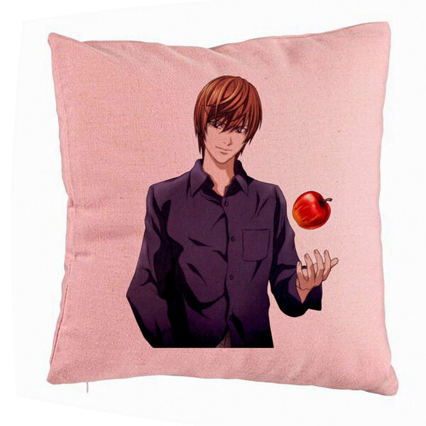 Perna Decorativa cu Death Note SV, 40x40 cm, Roz, Husa Detasabila, Burduf 5 Perna Decorativa cu Death Note SV