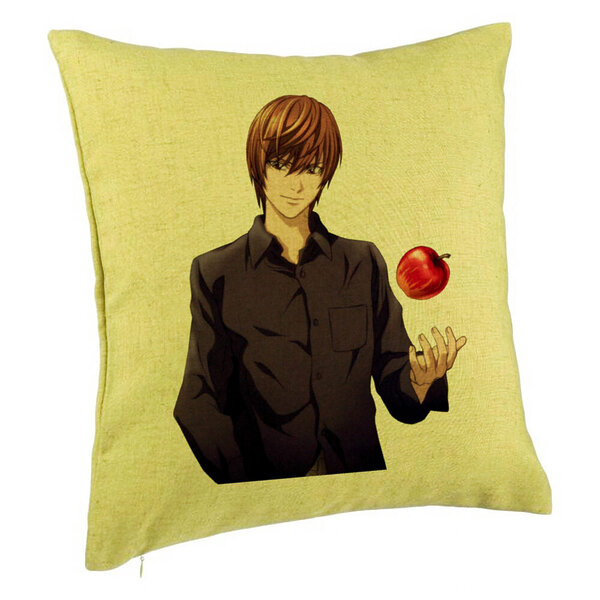 Perna Decorativa cu Death Note SV, 40x40 cm, Verde, Husa Detasabila, Burduf 5 Perna Decorativa cu Death Note SV
