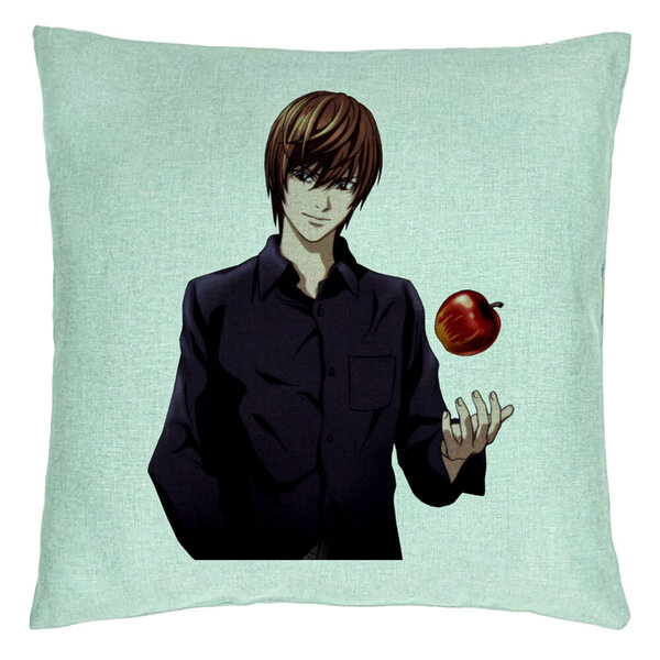 Perna Decorativa cu Death Note SV, 40x40 cm, Verde Menta, Husa Detasabila, Burduf 5 Perna Decorativa cu Death Note SV