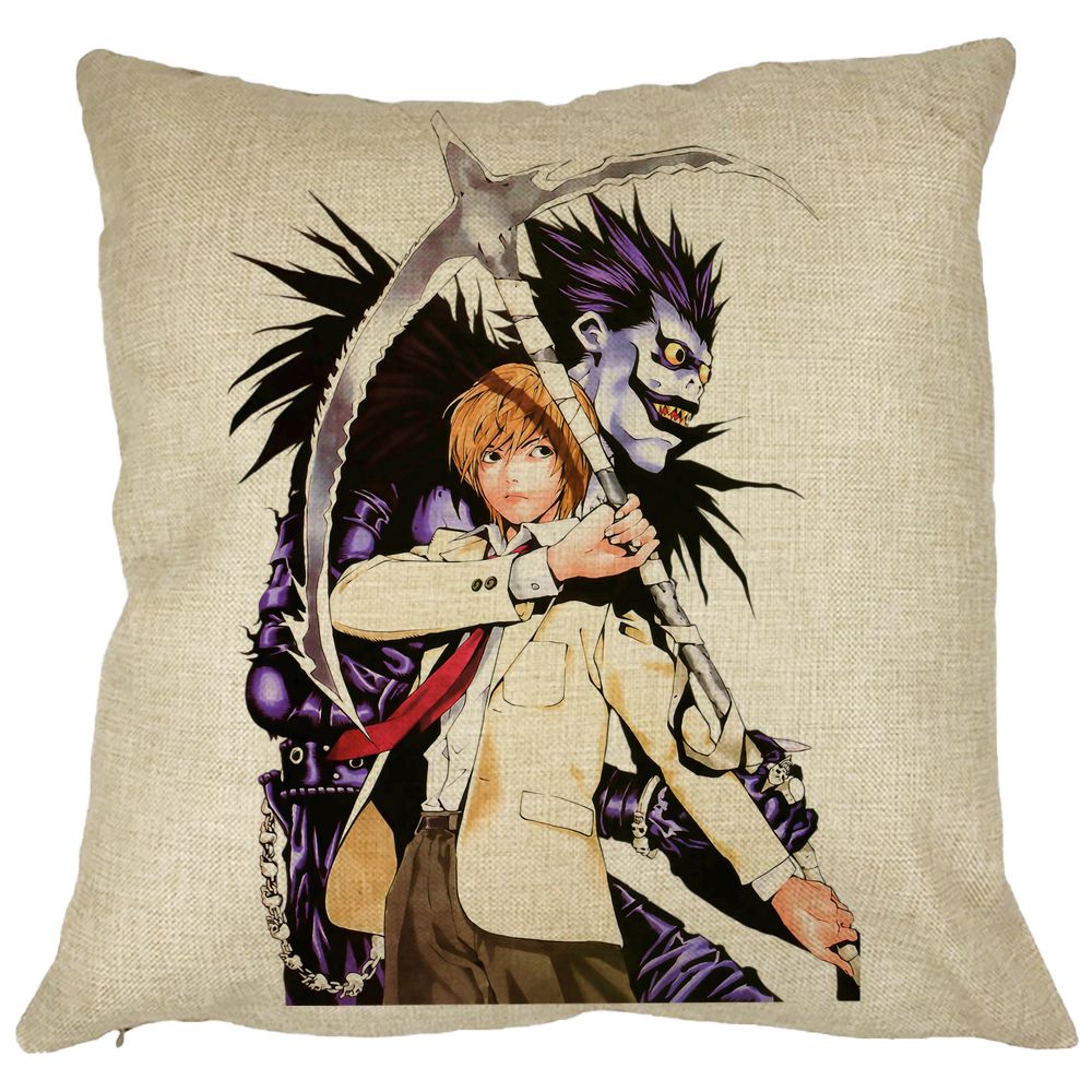 Perna Decorativa cu Deathnote 1, 40x40 cm, Husa Detasabila, Burduf 11 Perna Decorativa cu Deathnote 1