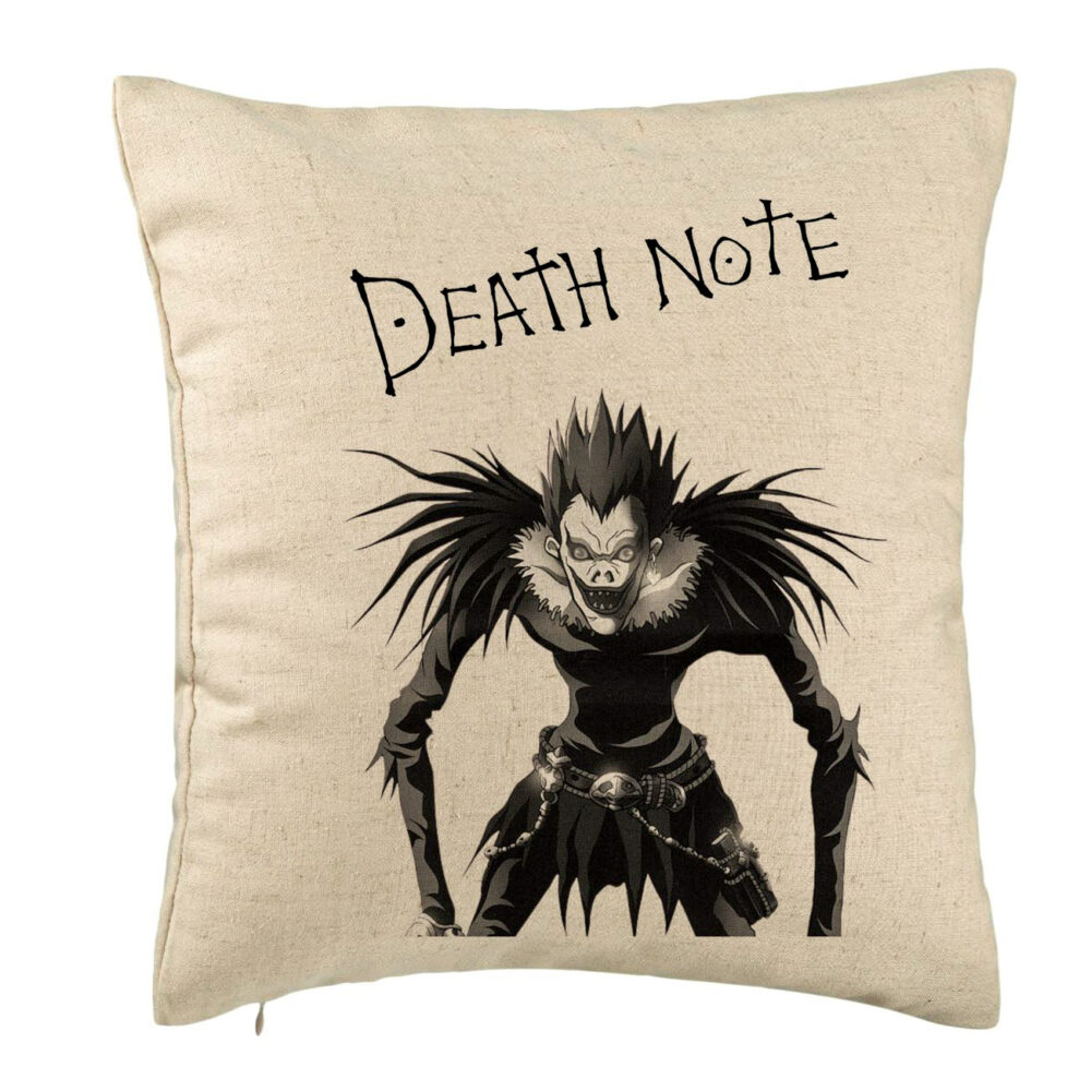 Perna Decorativa cu Deathnote, 40x40 cm, Bej, Husa Detasabila, Burduf 5 Perna Decorativa cu Deathnote