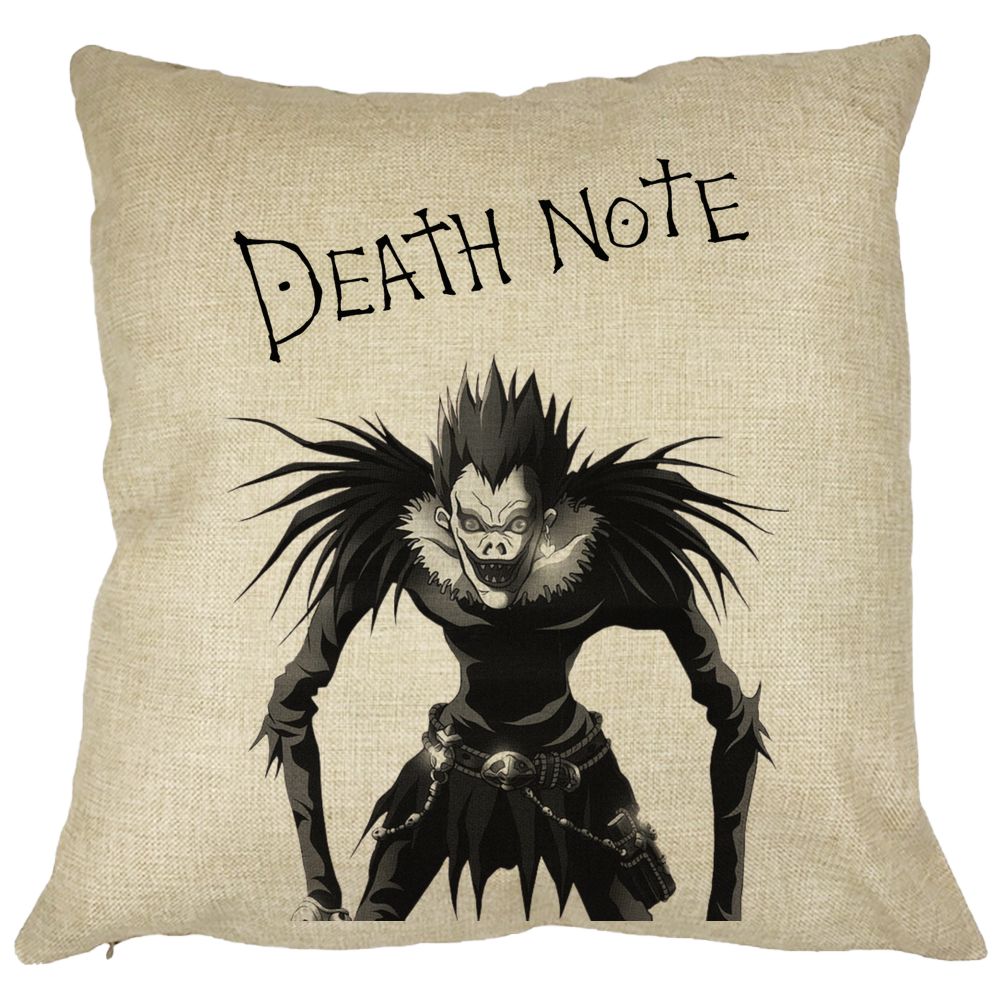 Perna Decorativa cu Deathnote, 40x40 cm, Husa Detasabila, Burduf 11 Perna Decorativa cu Deathnote