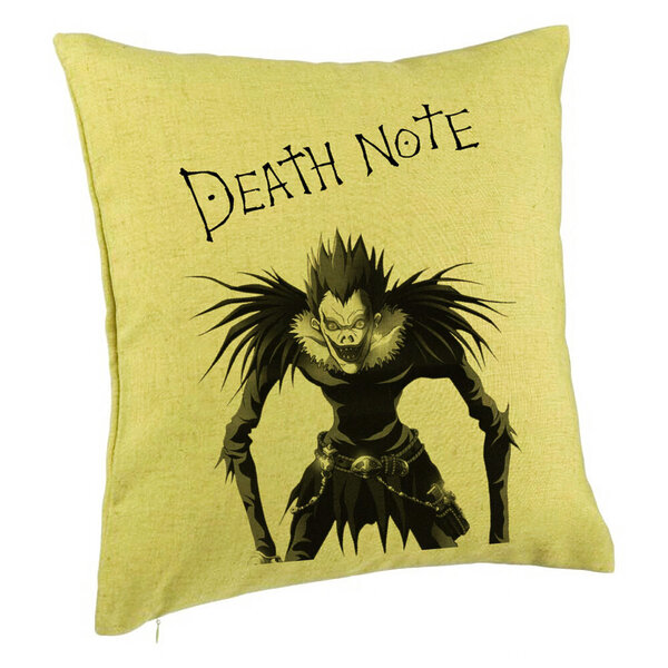 Perna Decorativa cu Deathnote, 40x40 cm, Verde, Husa Detasabila, Burduf 5 Perna Decorativa cu Deathnote