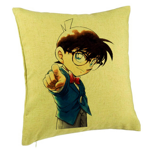 Perna Decorativa cu Detective Conan, 40x40 cm, Verde, Husa Detasabila, Burduf 5 Perna Decorativa cu Detective Conan