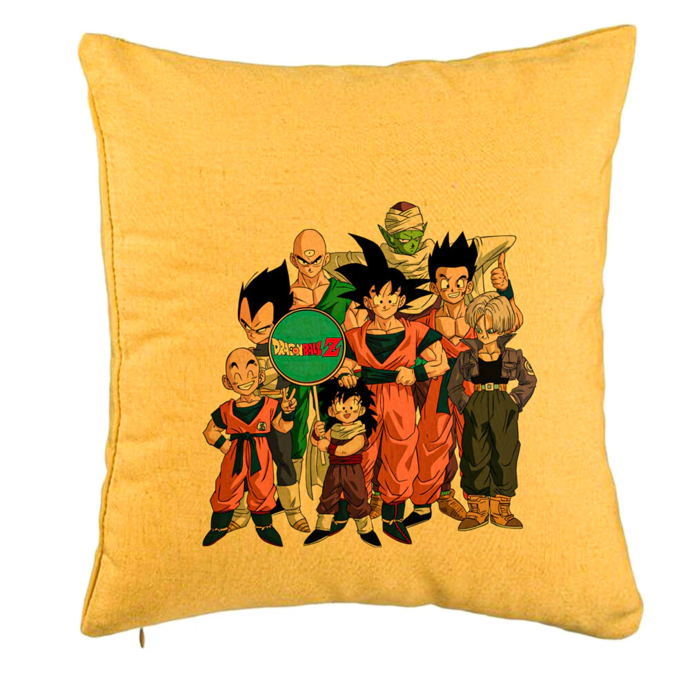 Perna Decorativa cu Dragonball Characters 2, 40x40 cm, Galben, Husa Detasabila, Burduf 5 Perna Decorativa cu Dragonball Characters 2