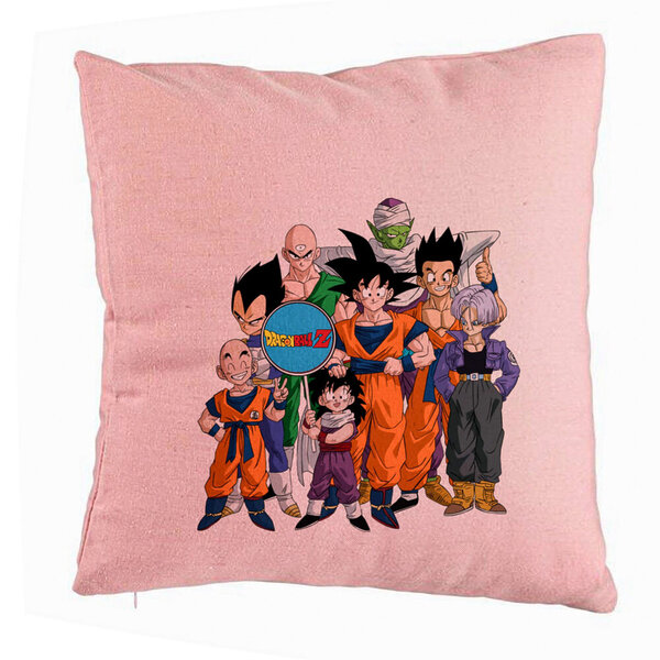 Perna Decorativa cu Dragonball Characters 2, 40x40 cm, Roz, Husa Detasabila, Burduf 5 Perna Decorativa cu Dragonball Characters 2