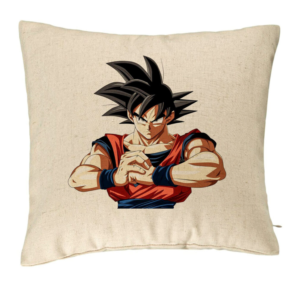 Perna Decorativa cu Dragonball Goku 2, 40x40 cm, Bej, Husa Detasabila, Burduf 5 Perna Decorativa cu Dragonball Goku 2
