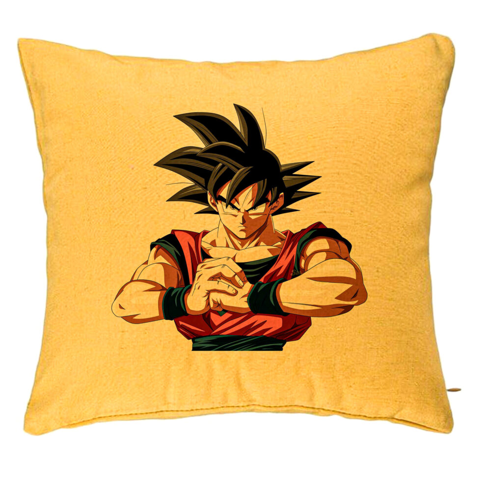Perna Decorativa cu Dragonball Goku 2, 40x40 cm, Galben, Husa Detasabila, Burduf 5 Perna Decorativa cu Dragonball Goku 2