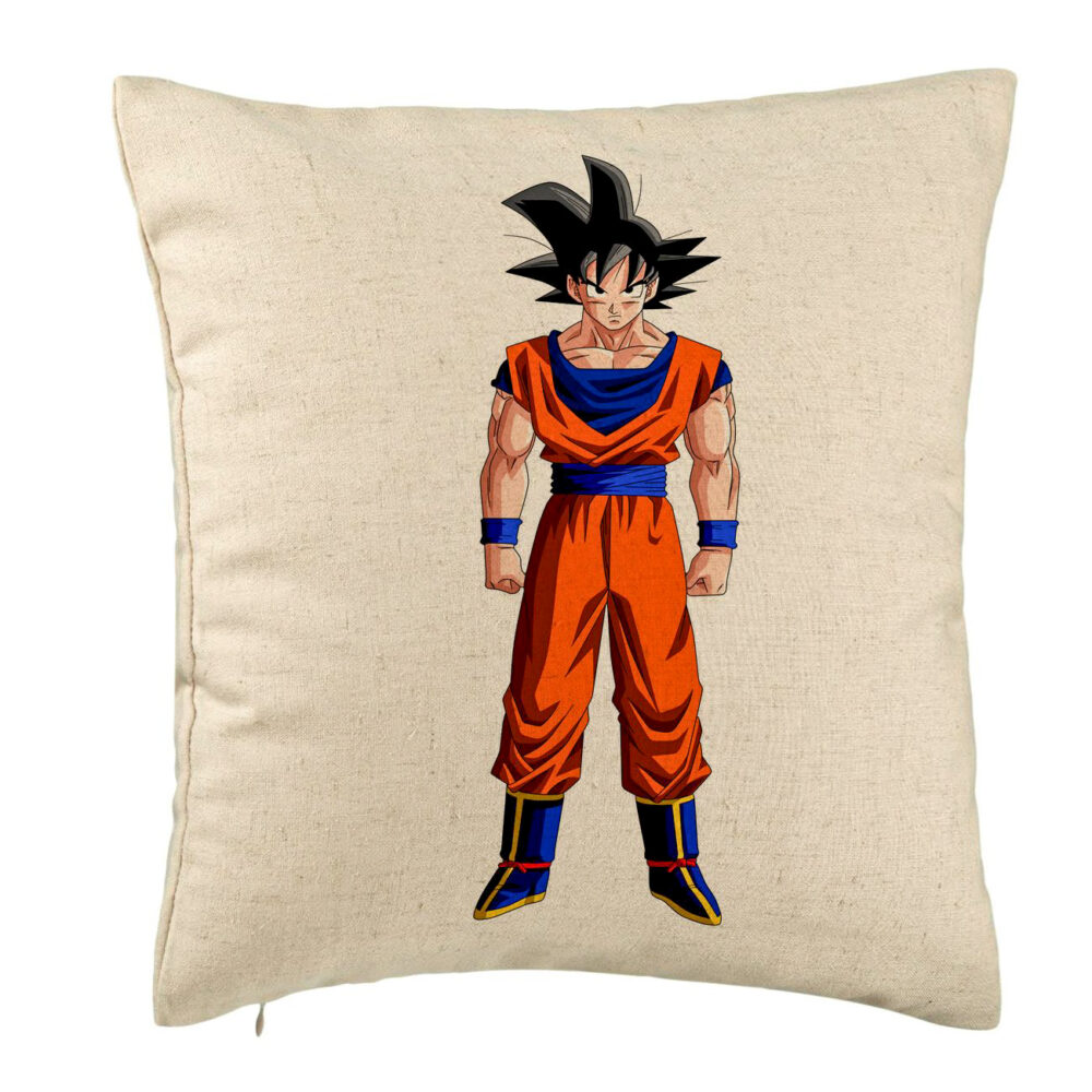 Perna Decorativa cu Dragonball Goku, 40x40 cm, Bej, Husa Detasabila, Burduf 5 Perna Decorativa cu Dragonball Goku