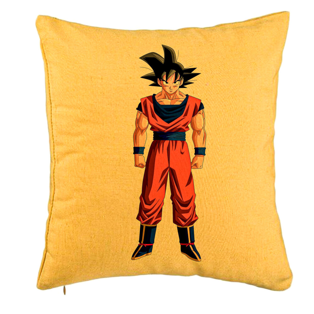 Perna Decorativa cu Dragonball Goku, 40x40 cm, Galben, Husa Detasabila, Burduf 5 Perna Decorativa cu Dragonball Goku