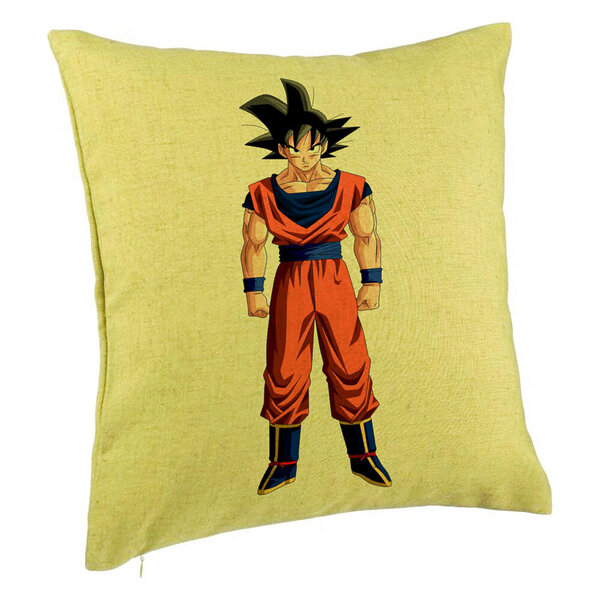 Perna Decorativa cu Dragonball Goku, 40x40 cm, Verde, Husa Detasabila, Burduf 5 Perna Decorativa cu Dragonball Goku