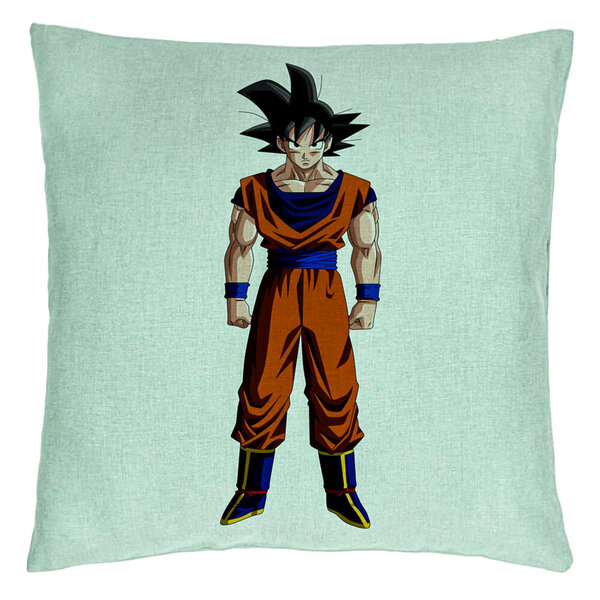 Perna Decorativa cu Dragonball Goku, 40x40 cm, Verde Menta, Husa Detasabila, Burduf 5 Perna Decorativa cu Dragonball Goku