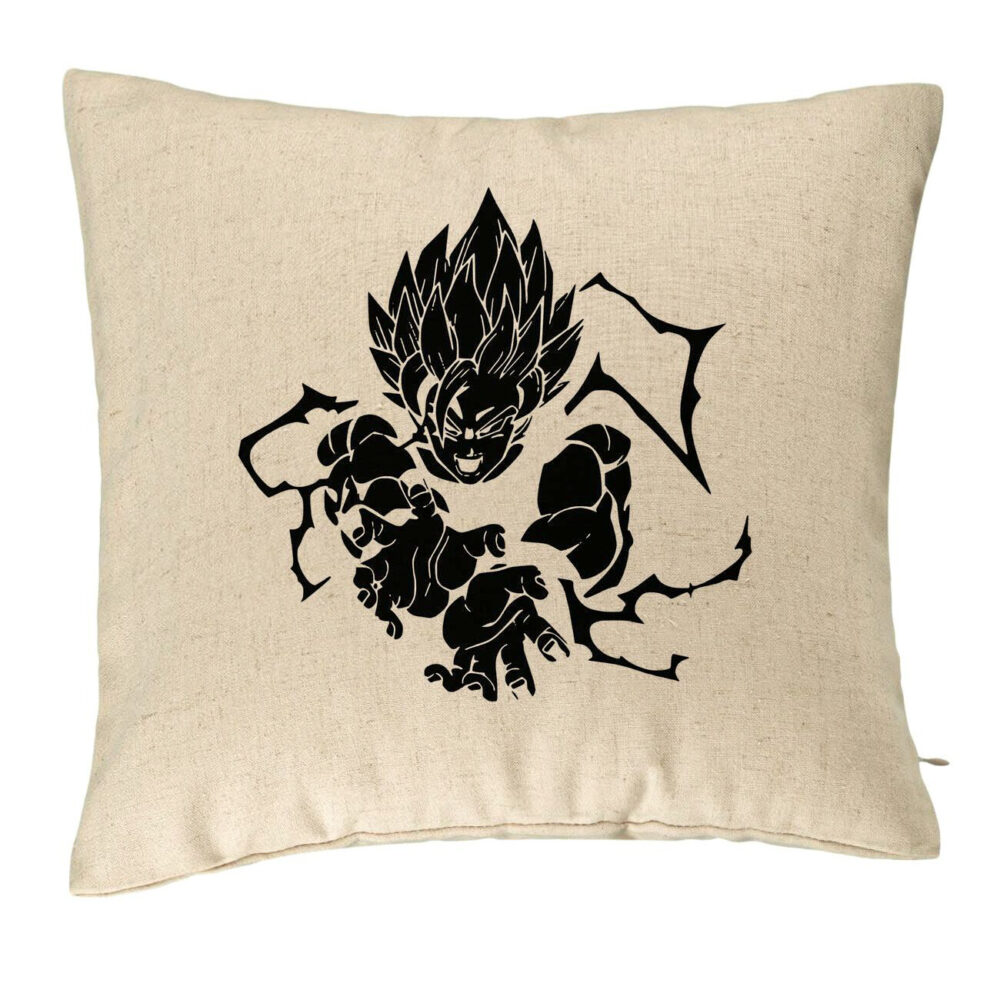 Perna Decorativa cu Dragonball Goku Black, 40x40 cm, Bej, Husa Detasabila, Burduf 5 Perna Decorativa cu Dragonball Goku Black