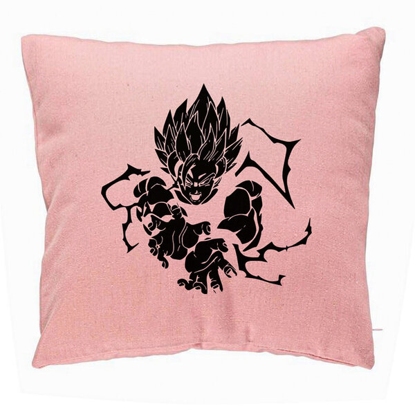 Perna Decorativa cu Dragonball Goku Black, 40x40 cm, Roz, Husa Detasabila, Burduf 5 Perna Decorativa cu Dragonball Goku Black