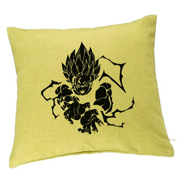 Perna Decorativa cu Dragonball Goku Black, 40x40 cm, Verde, Husa Detasabila, Burduf 5 Perna Decorativa cu Dragonball Goku Black