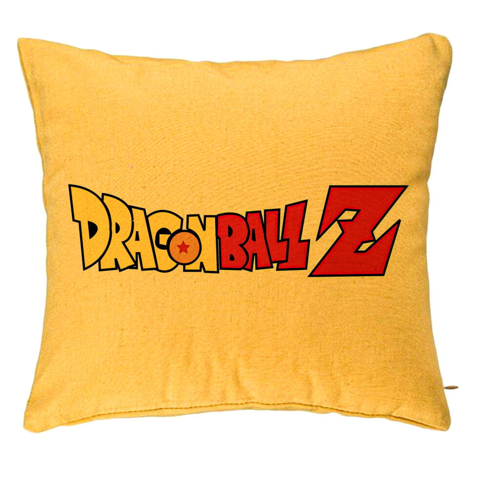 Perna Decorativa cu Dragonball Logo, 40x40 cm, Galben, Husa Detasabila, Burduf 5 Perna Decorativa cu Dragonball Logo