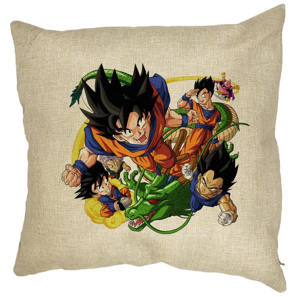 Perna Decorativa cu Dragonball characters, 40x40 cm, Husa Detasabila, Burduf 9 Perna Decorativa cu Dragonball characters