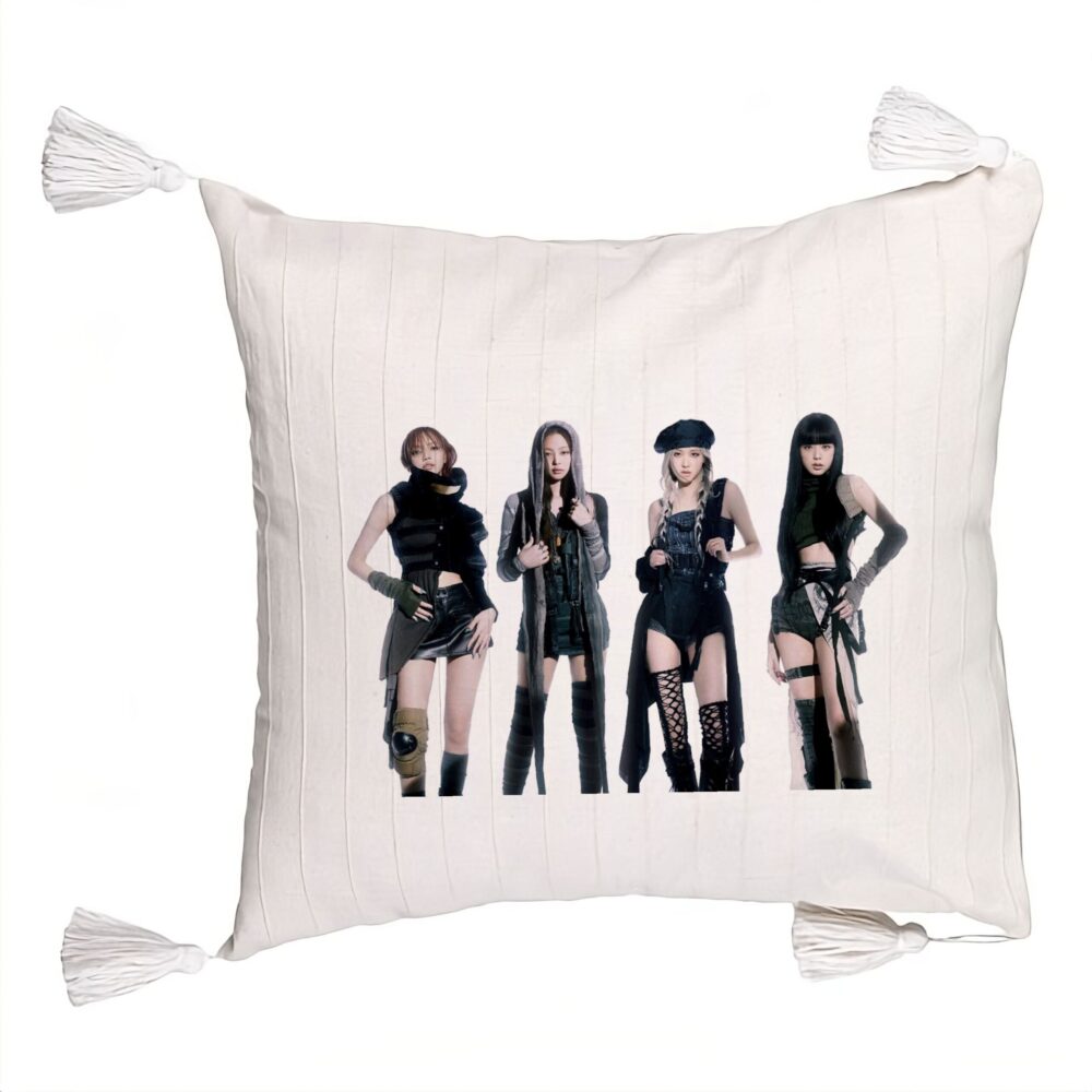 Perna Decorativa cu Franjuri BlackPink, 4, 45x45 cm, Ecru, Cu fermoar 5 Perna Decorativa cu Franjuri BlackPink