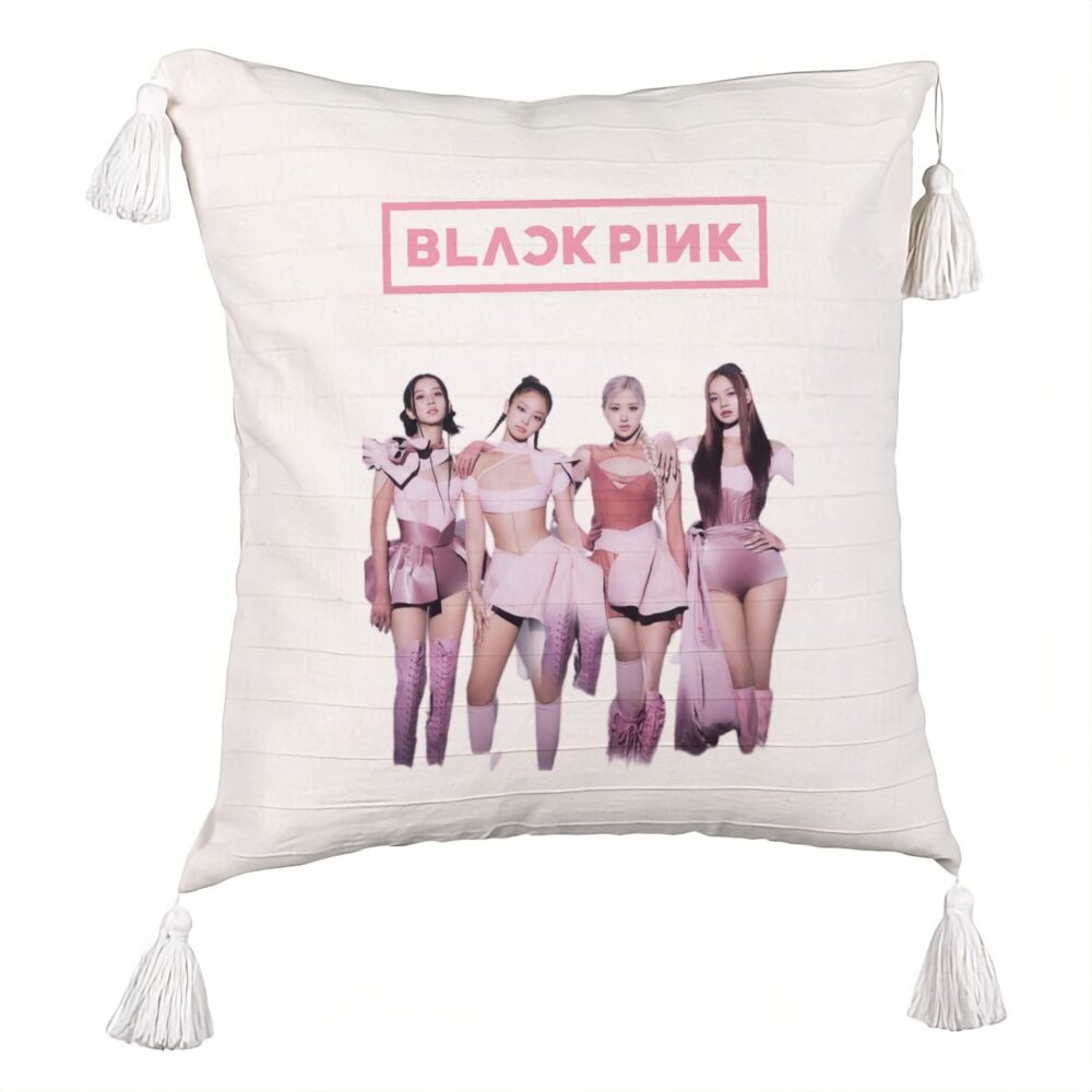 Perna Decorativa cu Franjuri BlackPink, Model 1, 45x45 cm, Ecru, Cu fermoar 5 Perna Decorativa cu Franjuri BlackPink
