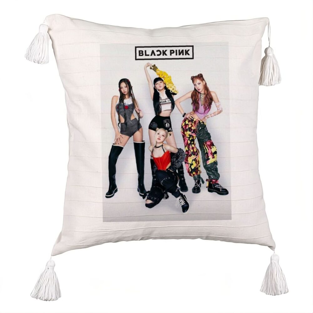 Perna Decorativa cu Franjuri BlackPink, Model 2, 45x45 cm, Ecru, Cu fermoar 5 Perna Decorativa cu Franjuri BlackPink