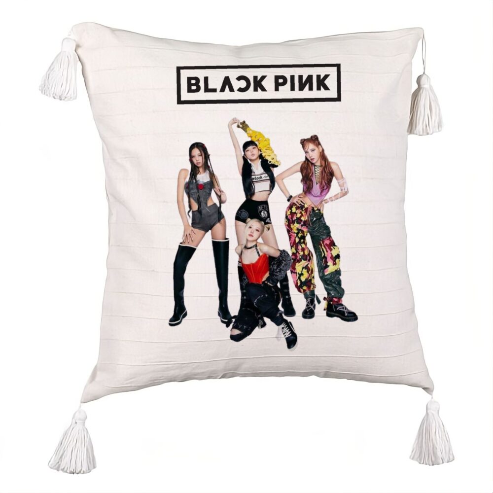Perna Decorativa cu Franjuri BlackPink, Model 3, 45x45 cm, Ecru, Cu fermoar 5 Perna Decorativa cu Franjuri BlackPink
