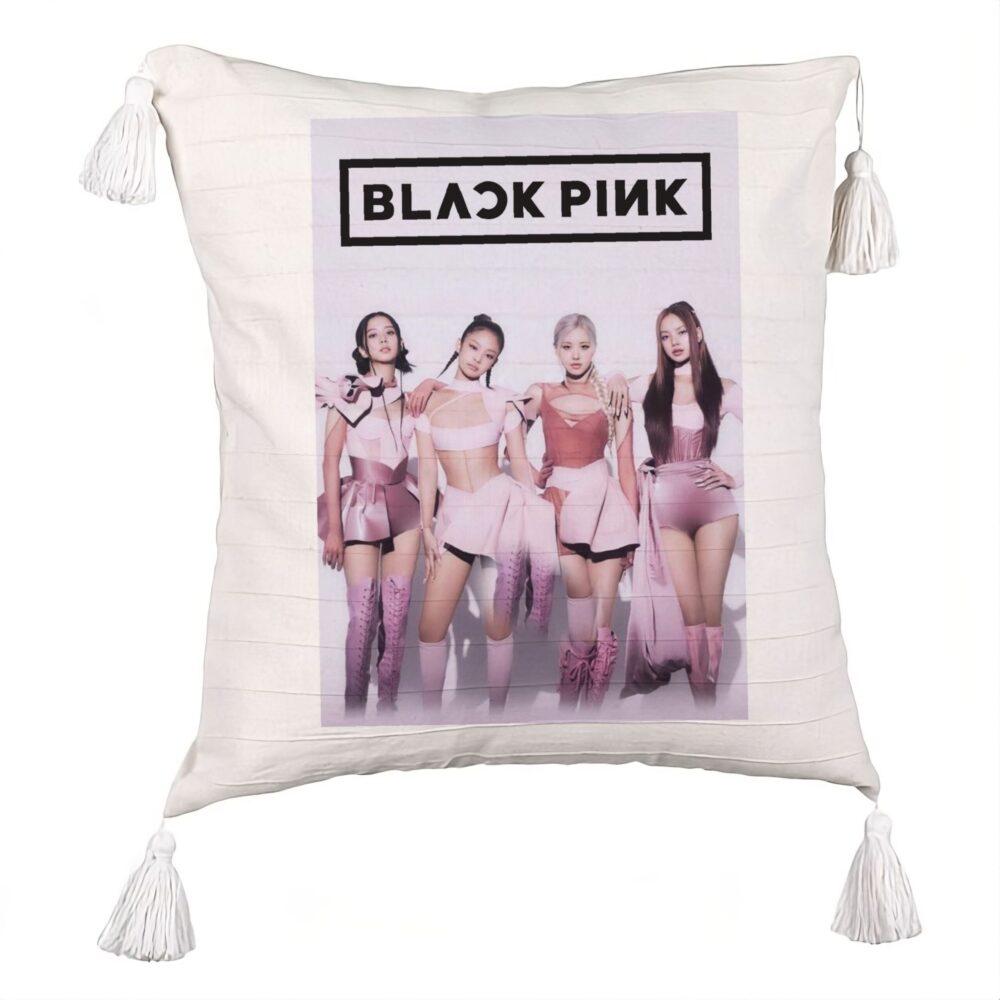 Perna Decorativa cu Franjuri BlackPink, Model 4, 45x45 cm, Ecru, Cu fermoar 5 Perna Decorativa cu Franjuri BlackPink