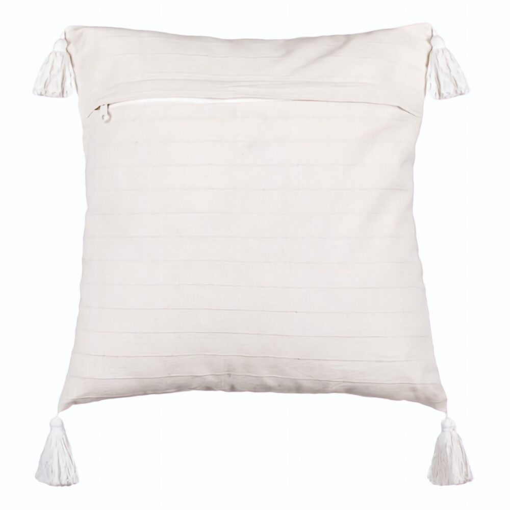 Perna Decorativa cu Franjuri Coronita de Craciun, 45x45 cm, Ecru, Cu fermoar 6 45x45 cm