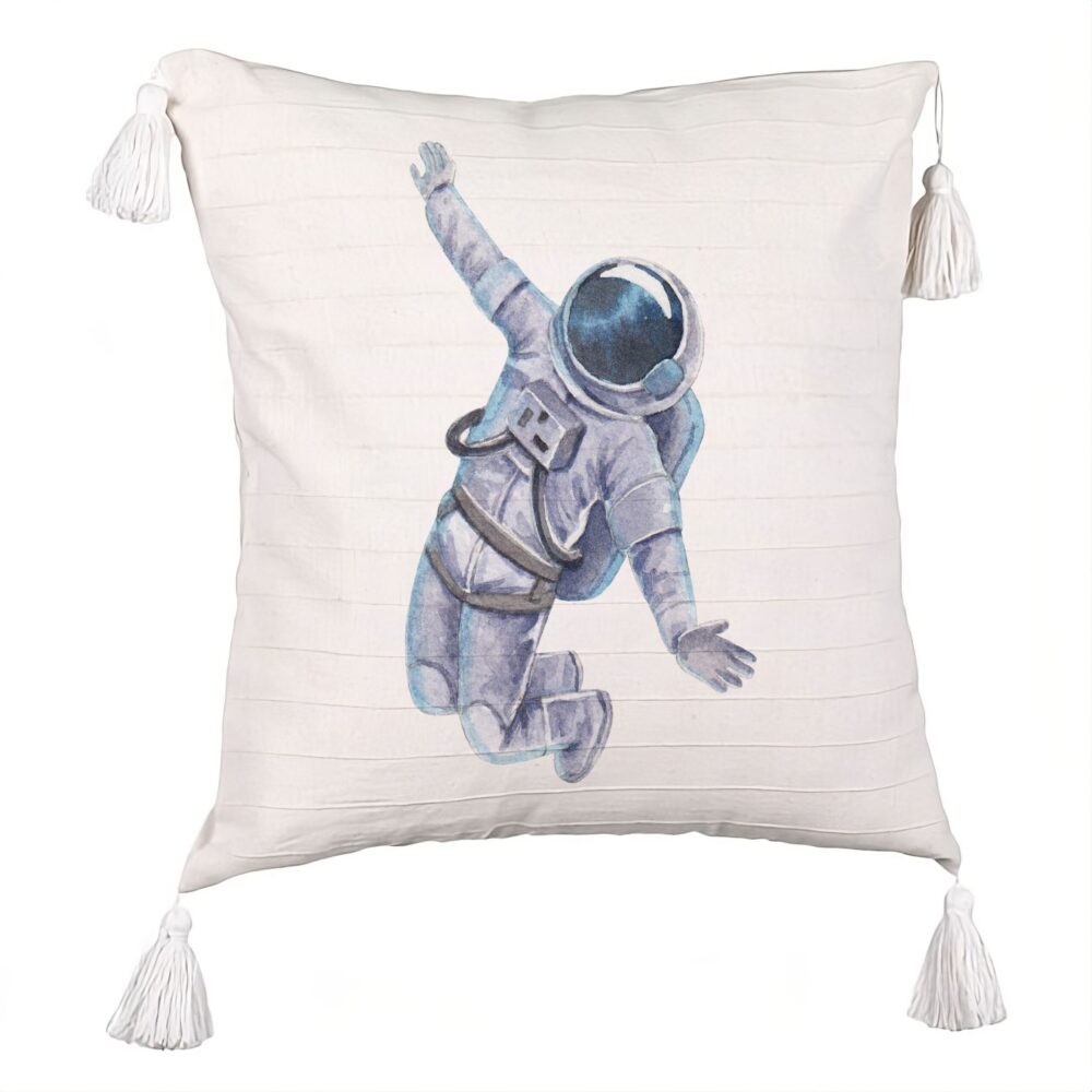 Perna Decorativa cu Franjuri, Model On the Moon, 45x45 cm, Ecru, Cu fermoar 5 Perna Decorativa cu Franjuri