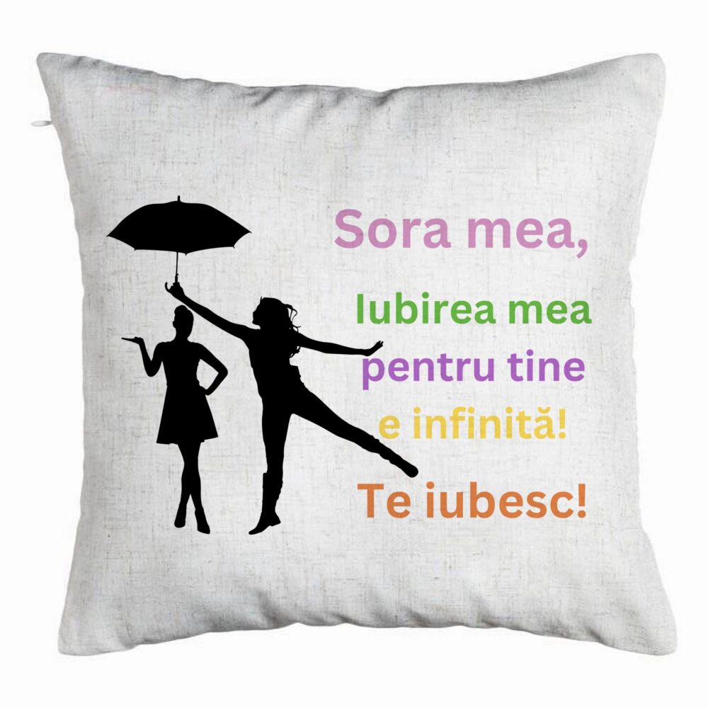 Perna Decorativa cu Franjuri Sora mea 3, 45x45 cm, Cu fermoar 5 Perna Decorativa cu Franjuri Sora mea 3