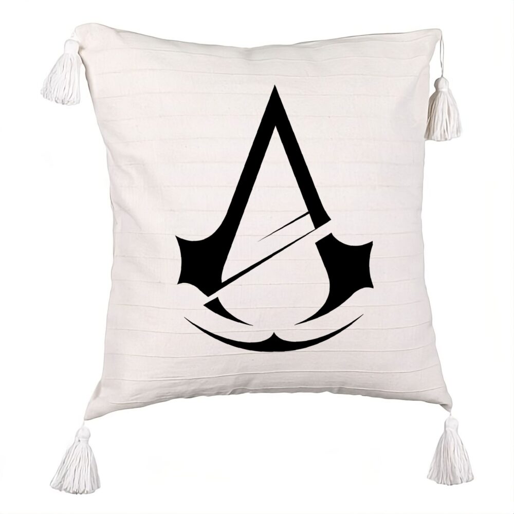Perna Decorativa cu Franjuri cu Assasin's Creed Fans 2, 45x45 cm, Ecru, Cu fermoar 5 Perna Decorativa cu Franjuri cu Assasin's Creed Fans 2