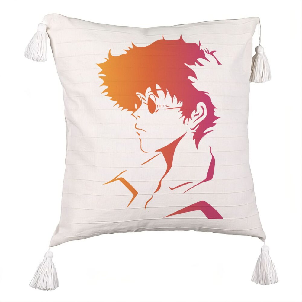 Perna Decorativa cu Franjuri cu Cowboy Bebop 2, 45x45 cm, Ecru, Cu fermoar 5 Perna Decorativa cu Franjuri cu Cowboy Bebop 2