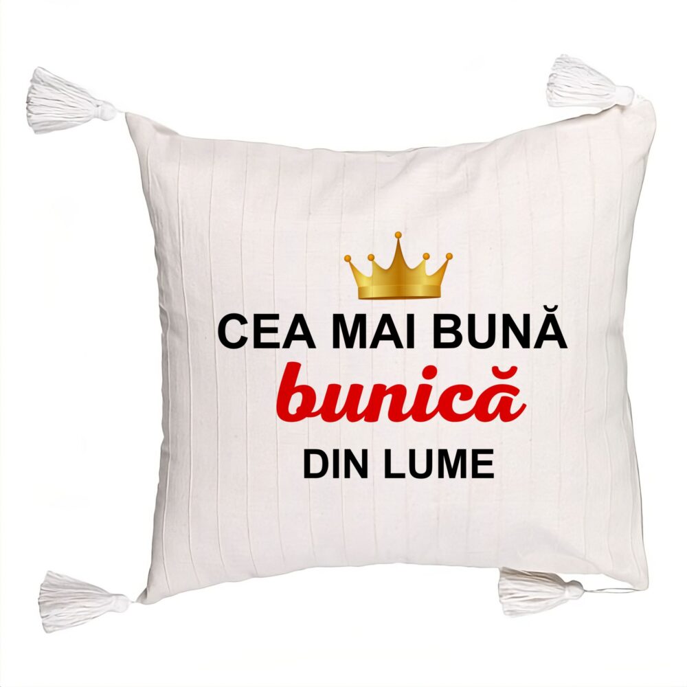 Perna Decorativa cu Franjuri pentru Bunica 10, 45x45 cm, Cu fermoar 5 Perna Decorativa cu Franjuri pentru Bunica 10