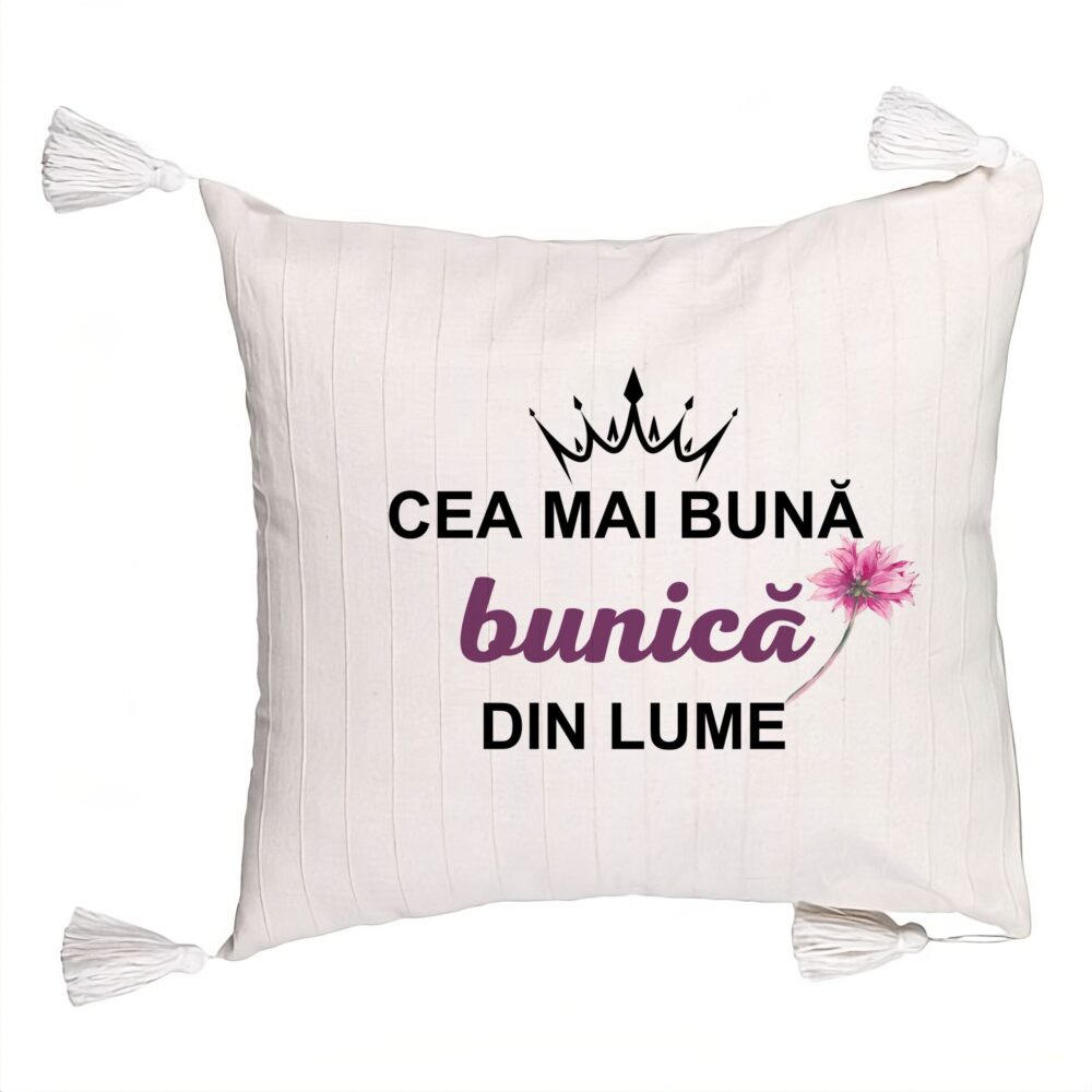 Perna Decorativa cu Franjuri pentru Bunica 12, 45x45 cm, Cu fermoar 5 Perna Decorativa cu Franjuri pentru Bunica 12